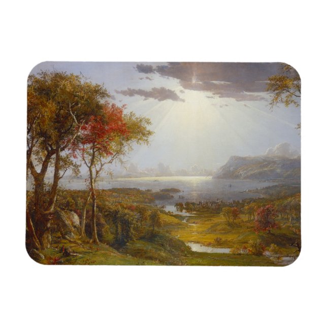 Auf dem Hudson River, 1860 (Öl auf Leinwand) Magnet (Horizontal)