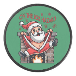 Auf dem Job Hazard Santa on Fire Eishockey Puck