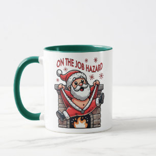 Auf dem Job Hazard Santa on Fire Tasse