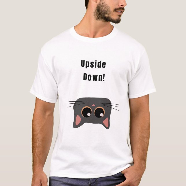 Auf dem Kopf! Funny Cat T-Shirt (Vorderseite)
