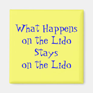 Auf dem Lido Blau auf Gelb Magnet