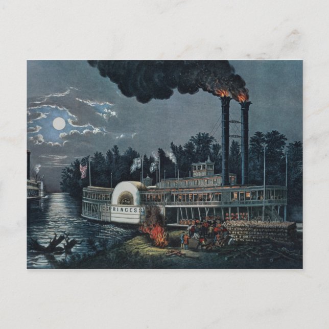 Auf dem Mississippi zusammenarbeiten Postkarte (Vorderseite)