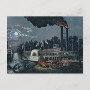 Auf dem Mississippi zusammenarbeiten Postkarte