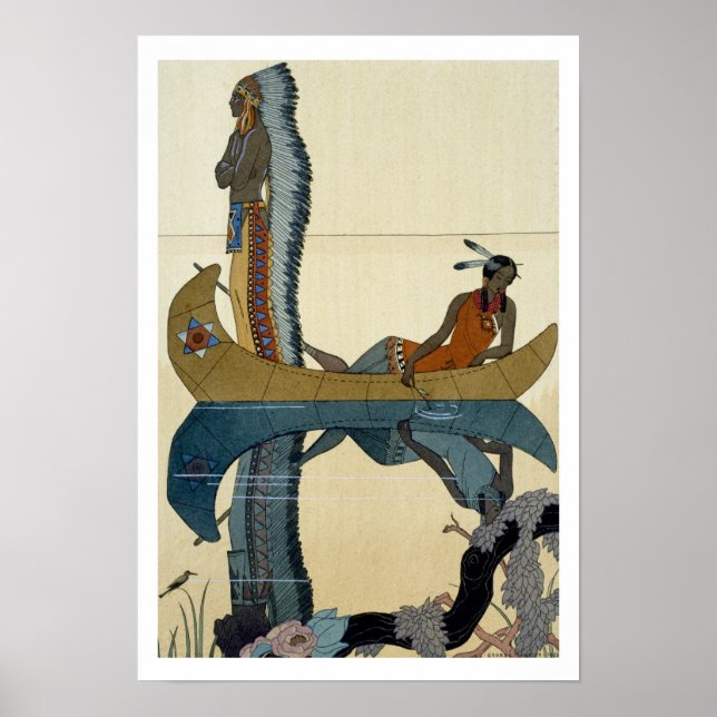 Auf dem Missouri, 1922 (pochoir print) Poster (Vorne)