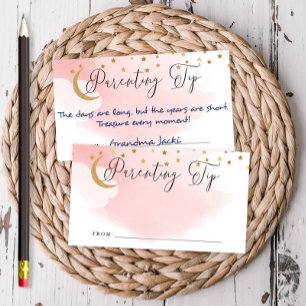 Auf dem Mond, rosa Kinderbetreuungskarte Tipp Jar  Begleitkarte