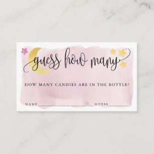 Auf dem Mond, rosa raten, wie viele Spielkarten es Begleitkarte