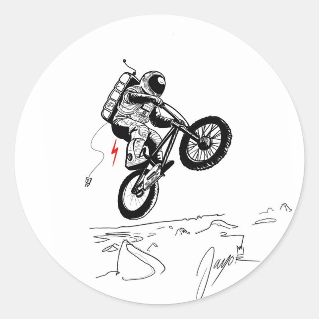 auf dem Mond Runder Aufkleber (Vorderseite)