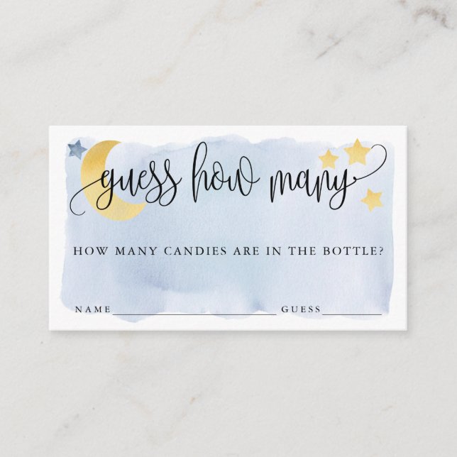 Auf dem Mond schätzt Blau, wie viele Spielkarten e Begleitkarte (Vorderseite)