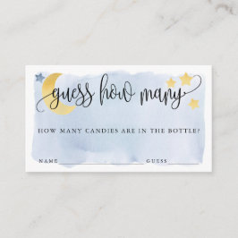 Auf dem Mond schätzt Blau, wie viele Spielkarten e Begleitkarte