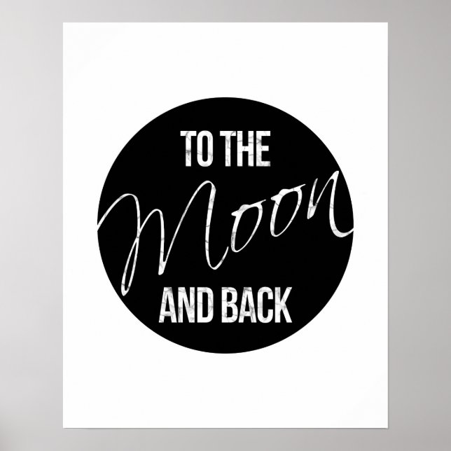 Auf dem Mond und zurück Zitat Liebe Poster (Vorne)