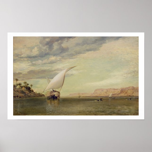 Auf dem Nil (Öl auf Leinwand) Poster (Vorne)