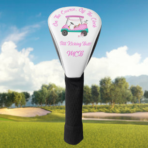 Auf dem Platz, außerhalb der Uhr tritt sie immer n Golf Headcover