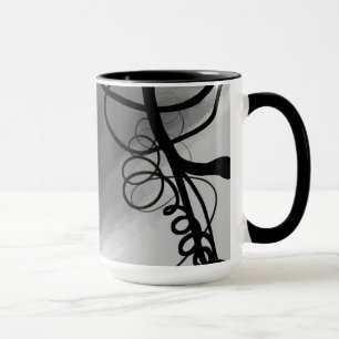 Auf dem Raster: Abstrakt grau, schwarz und weiß Tasse