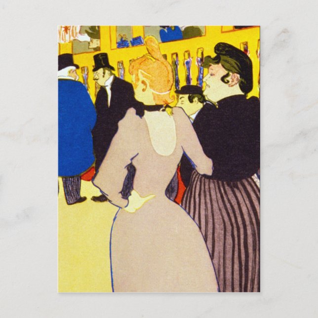 Auf dem Rouge von Toulouse-Lautrec Postkarte (Vorderseite)