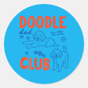 Auf dem Rücken Doodle Dad Club Hund Papa Golden Do Runder Aufkleber