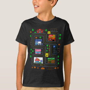 Auf dem Rücken von Papa Stadtplan Rennstrecke müde T-Shirt
