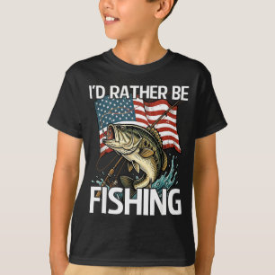 Auf dem Rücken würde ich lustig angeln Bassangeln T-Shirt