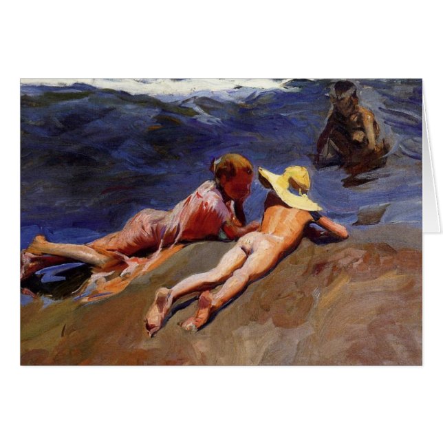 Auf dem Sand Valencia-Strand - Joaquín Sorolla (Vorderseite (Horizontal))