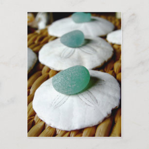 Auf dem Sandglas Aquamarin Postkarte