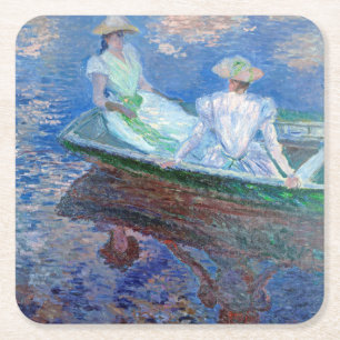 Auf dem Schiff, Monet Rechteckiger Pappuntersetzer