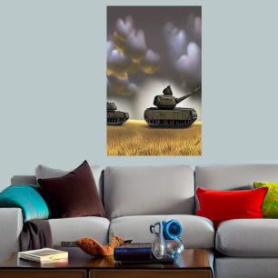 Auf dem Schlachtfeld   AI Art Poster