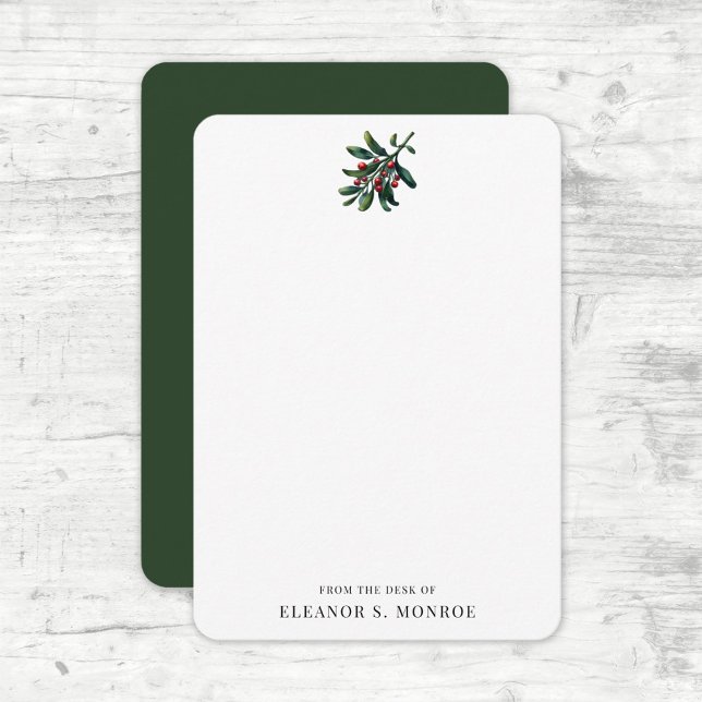 Auf dem Schreibtisch mit dem Namen Holiday Mistlet Dankeskarte (Von Creator hochgeladen)