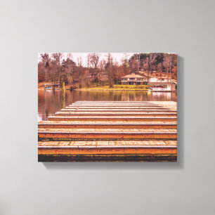 Auf dem See-Dock-Perspektiven-Leinwand-Druck Leinwanddruck