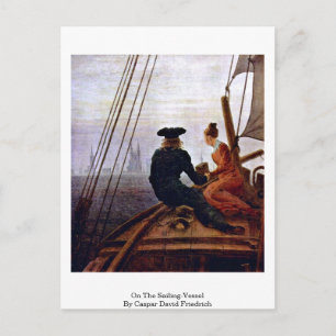 Auf dem Segelschiff von Caspar David Friedrich Postkarte