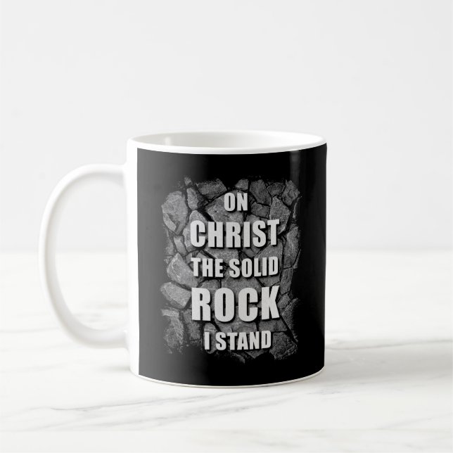Auf dem soliden Felsen stehe ich Christlich zum Gl Kaffeetasse (Links)