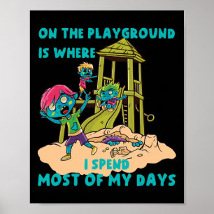 Auf dem Spielplatz Halloween Zombie-Kostüm Poster
