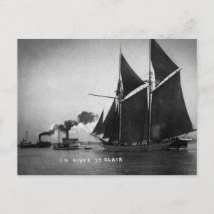 Auf dem St. Clair River Vintage Louis Pesha 1900 Postkarte