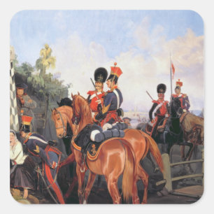 Auf dem Stein der Mile, 1859 Quadratischer Aufkleber