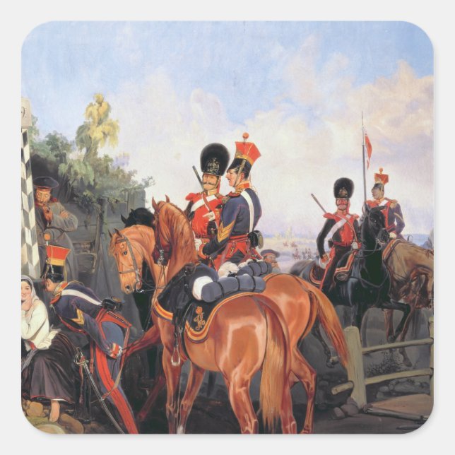 Auf dem Stein der Mile, 1859 Quadratischer Aufkleber (Vorderseite)
