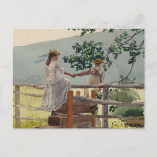 Auf dem Stile   Winslow Homer Postkarte