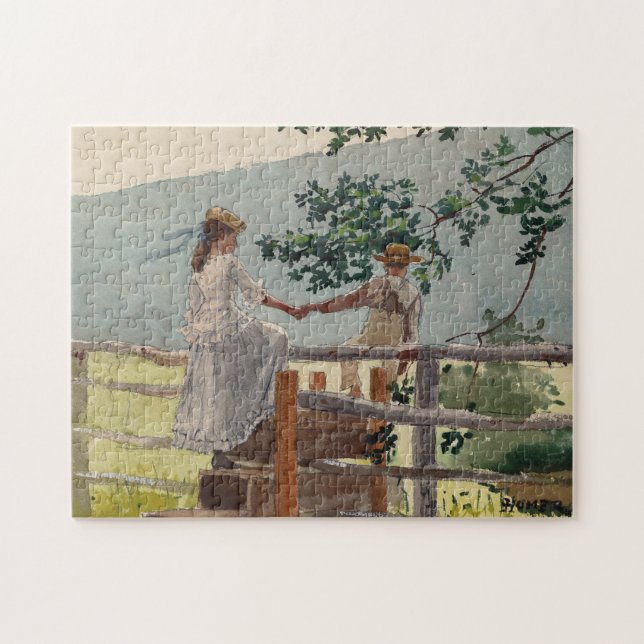 Auf dem Stile | Winslow Homer Puzzle (Horizontal)
