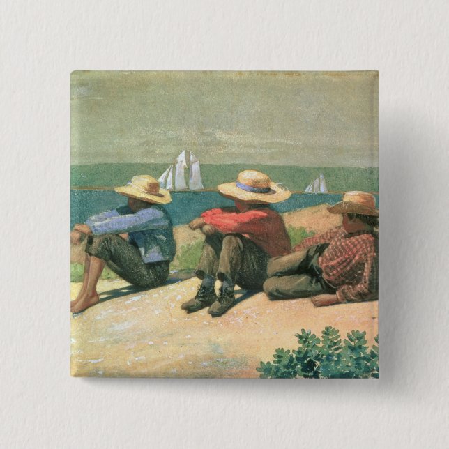 Auf dem Strand 1875 (w/c) Button (Vorderseite)