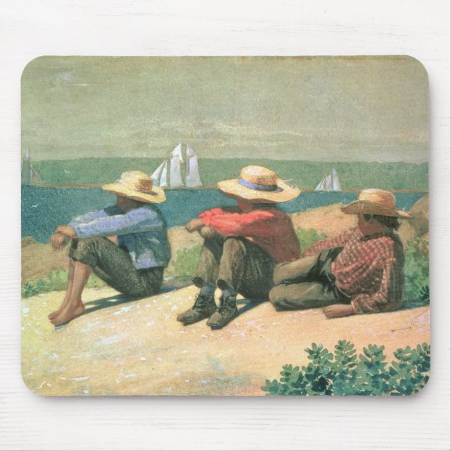Auf dem Strand 1875 (w/c) Mousepad (Vorne)