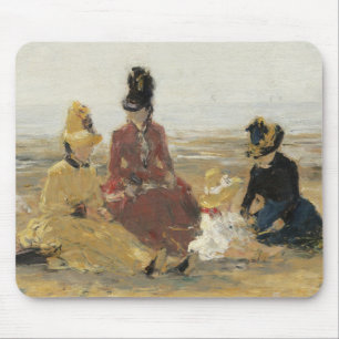 Auf dem Strand Trouville   1887 Mousepad
