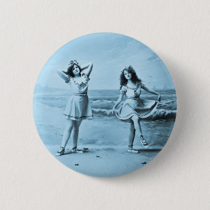 Auf dem Strand Vintages 1902 Button