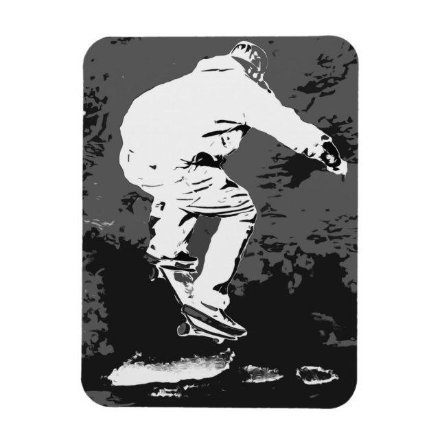 Auf dem Sturm reiten - Skateboarder Magnet (Vertikal)