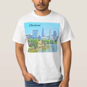 Auf dem T - Shirt Cleveland rollen