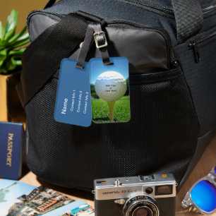 Auf dem T-Shirt Golf Blue Bag Tag Gepäckanhänger