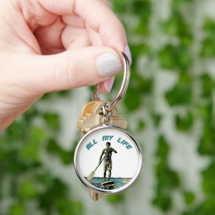 Auf dem Trittbrett mit Trittbrett fahren und surfe Schlüsselanhänger