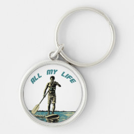 Auf dem Trittbrett mit Trittbrett fahren und surfe Schlüsselanhänger