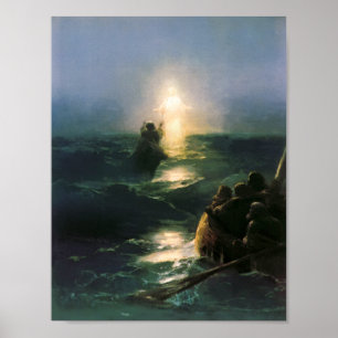 Auf dem Wasser spazieren, Ivan Aivazovsky Print Poster
