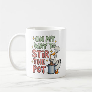 Auf dem Weg, den Topf umzurühren, süße girly Gans  Kaffeetasse