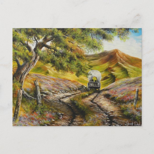 Auf dem Weg in die Stadt Painitning von David Paul Postkarte (Vorderseite)