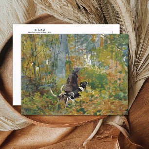 Auf dem Weg Jagd Hund Winslow Homer Postkarte