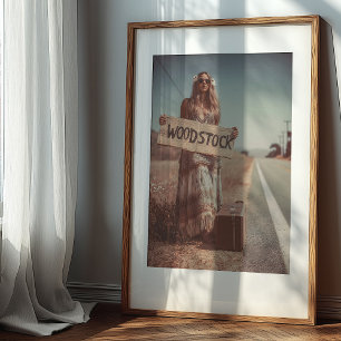 Auf dem Weg nach Woodstock: Eine Vintage Reise Poster