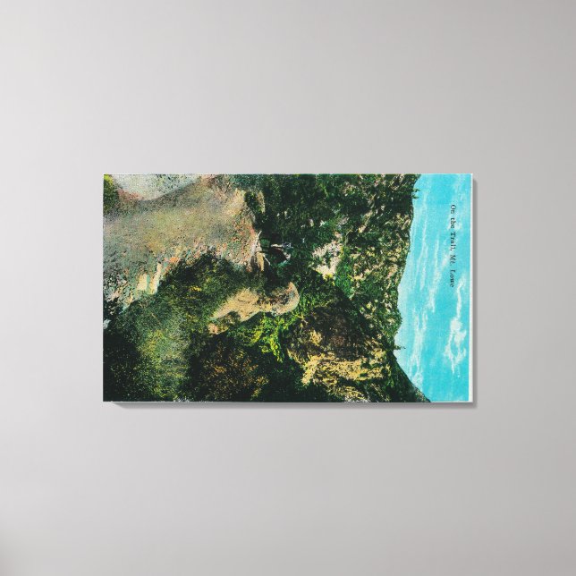 Auf dem Weg, Pferderücken am Berg Lowe Leinwanddruck (Vorderseite)